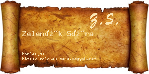 Zelenák Sára névjegykártya